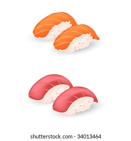 salmon and makuro sushi