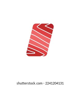 salmon meat icon element sausage color vector design
