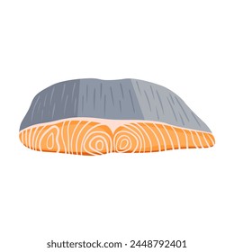 Salmon meat illustration vector isolated. Red fish salmon for sushi food menu vector illustration. Sliced pieces of salmon