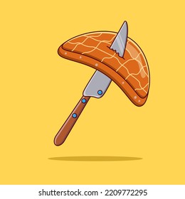 Lachsfleisch und Messer, Vektorgrafik für das Restaurant Symbol