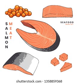 salmon meat set