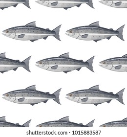 salmon pattern on white background