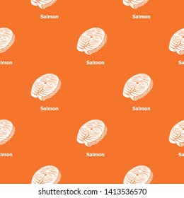 Salmon pattern vector orange for any web design best
