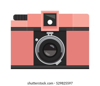 Salmon Pink Analog Film Camera