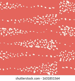 Salmon Red and Beige Vector seamless check pattern. Allover pattern. Ink grunge grid. Hand drawn seamless check pattern. Graphic background with ethnic tartan. Seamless check pattern background.