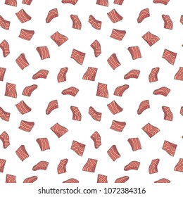 Salmon red fish fillet vector concept colorful seamless pattern or texture