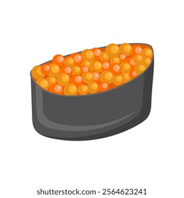 Salmon Roe Sushi Seafood Vector Illustration, Isolated