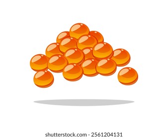 Salmon roe vector isolated on white background.