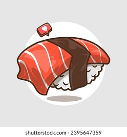 Salmon Sashimi The Freshness of Japanese Cuisine. Food and Beverage Illustration Concept.