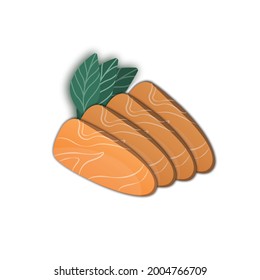 Lachs-Sashimi-Vektorgrafik. Realistische Sicht