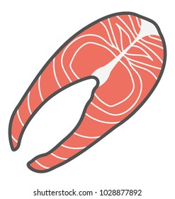 
Salmon, Seafood flat icon
