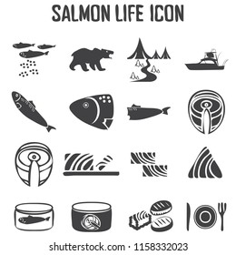 salmon seafood icon vector hand drawn