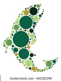salmon shape vector design by color point