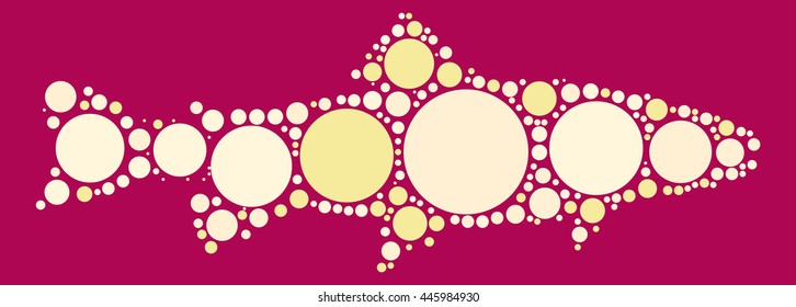 salmon shape vector design by color point