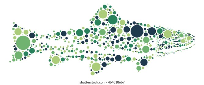 salmon shape vector design by color point