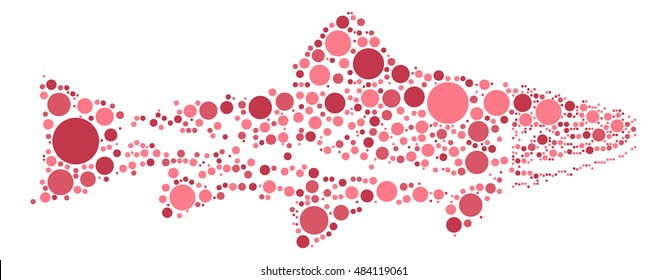 salmon shape vector design by color point