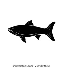 Salmon Silhouette Vector Art and Black Salmon Fish Illustration Design