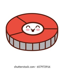 salmon slice kawaii character