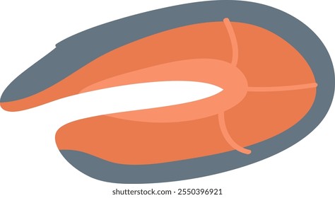 Ilustração do vetor de frutos do mar da fatia do salmão