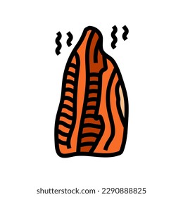 salmon smoked color icon vector. salmon smoked sign. isolated symbol illustration