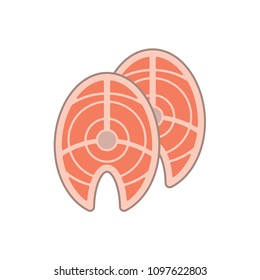 Salmon steak cut icon. Vector.