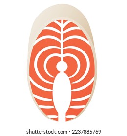 Salmon steak design element for website, application, printing, document, poster design, etc.