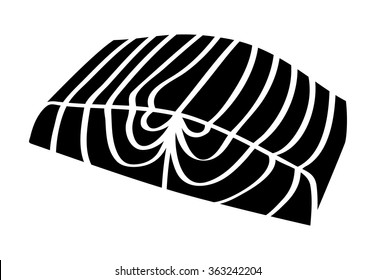 Salmon steak fish fillet flat vector icon for food apps and websites