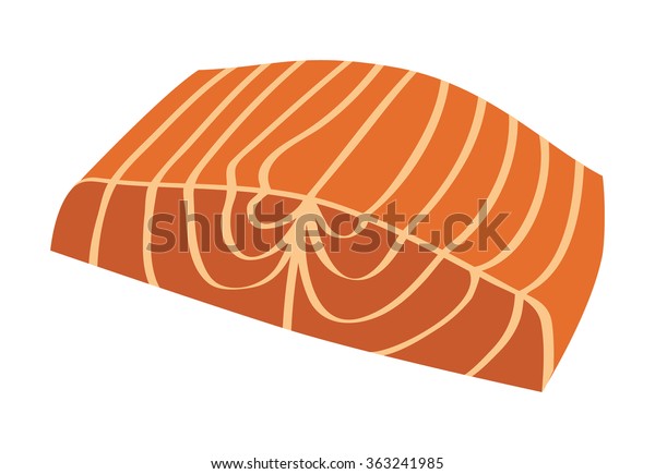 Salmon Steak Fish Fillet Flat Vector Stock Vector (Royalty Free) 363241985