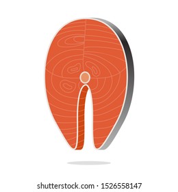 Salmon Steak Fish illustration icon Vector