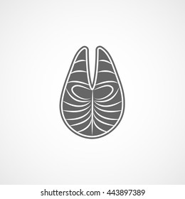 Salmon Steak Flat Icon On White Background