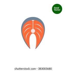 Salmon steak icon