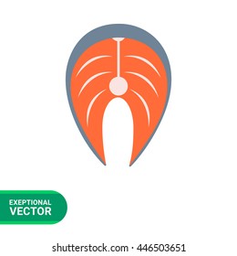 Salmon steak icon