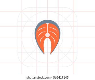 Salmon steak icon