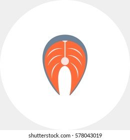 Salmon steak icon