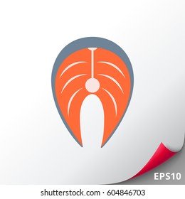 Salmon steak icon