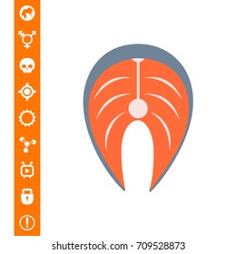 Salmon steak icon