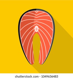 Salmon steak icon. Flat illustration of salmon steak vector icon for web