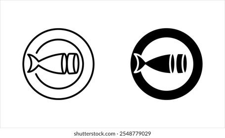 Icono de filete de salmón. Conjunto de iconos de Ilustración vectorial de mariscos sobre fondo blanco 