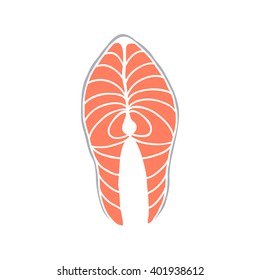 salmon steak icon. vector illustration