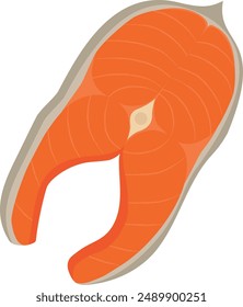 Salmon steak isolated in white background