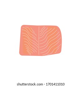 salmon steak on white background