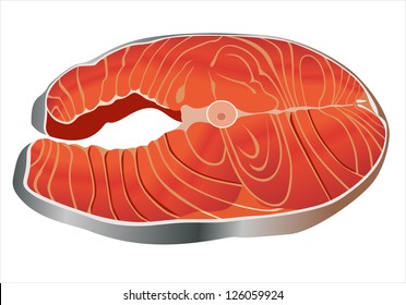 Salmon steak red fish