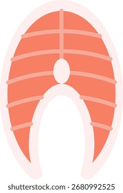 Ilustración vectorial de rodajas de filete de salmón
