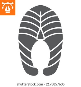 Salmon steak solid icon, glyph style icon for web site or mobile app, fish and saefood, trout vector icon, simple vector illustration, vector graphics with editable strokes.