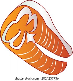 Lachssteak, Vektorgrafik-Logo des Meeresrestaurants
