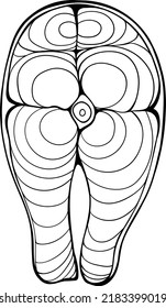 Ilustración de la línea vectorial del filete de salmón 