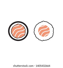 salmon suhi roll icon- vector illustration