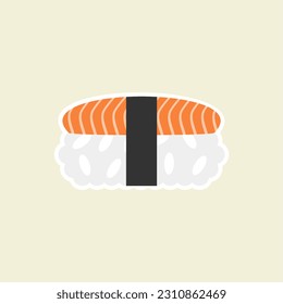 ilustración vectorial de diseño plano de salmón. Plantilla para cafés de comida japonesa, estilo vectorial de restaurante japonés.