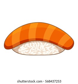 Salmon sushi icon. Cartoon illustration of salmon sushi vector icon for web