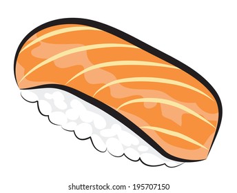 Salmon Sushi isolated on white